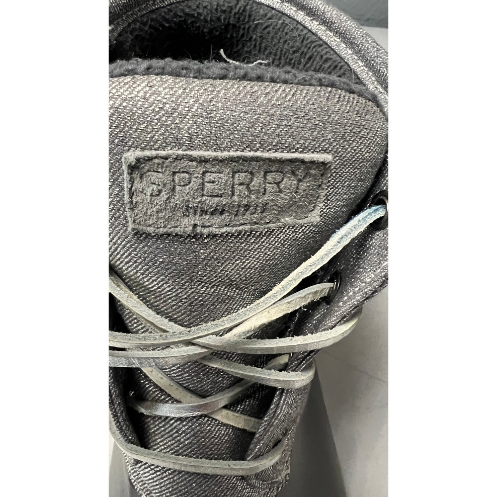 Sperry Top-Sider Saltwater Metallic Grey Silver Duck Boots STS80772 Womens 9.5 - Picture 5 of 13